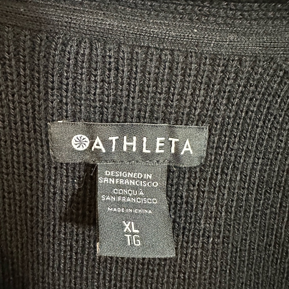 Athleta Black V-Neck Ribbed Sweater - Picture 4 of 9